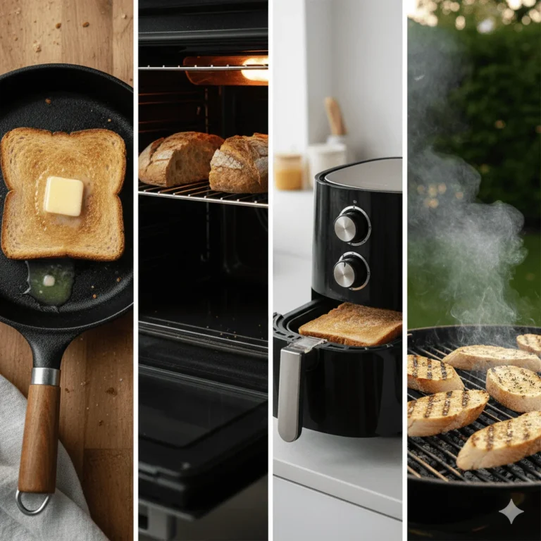 Comment faire griller du pain sans grille-pain : 4 méthodes faciles et rapides (Poêle, Four, Air Fryer, Barbecue)